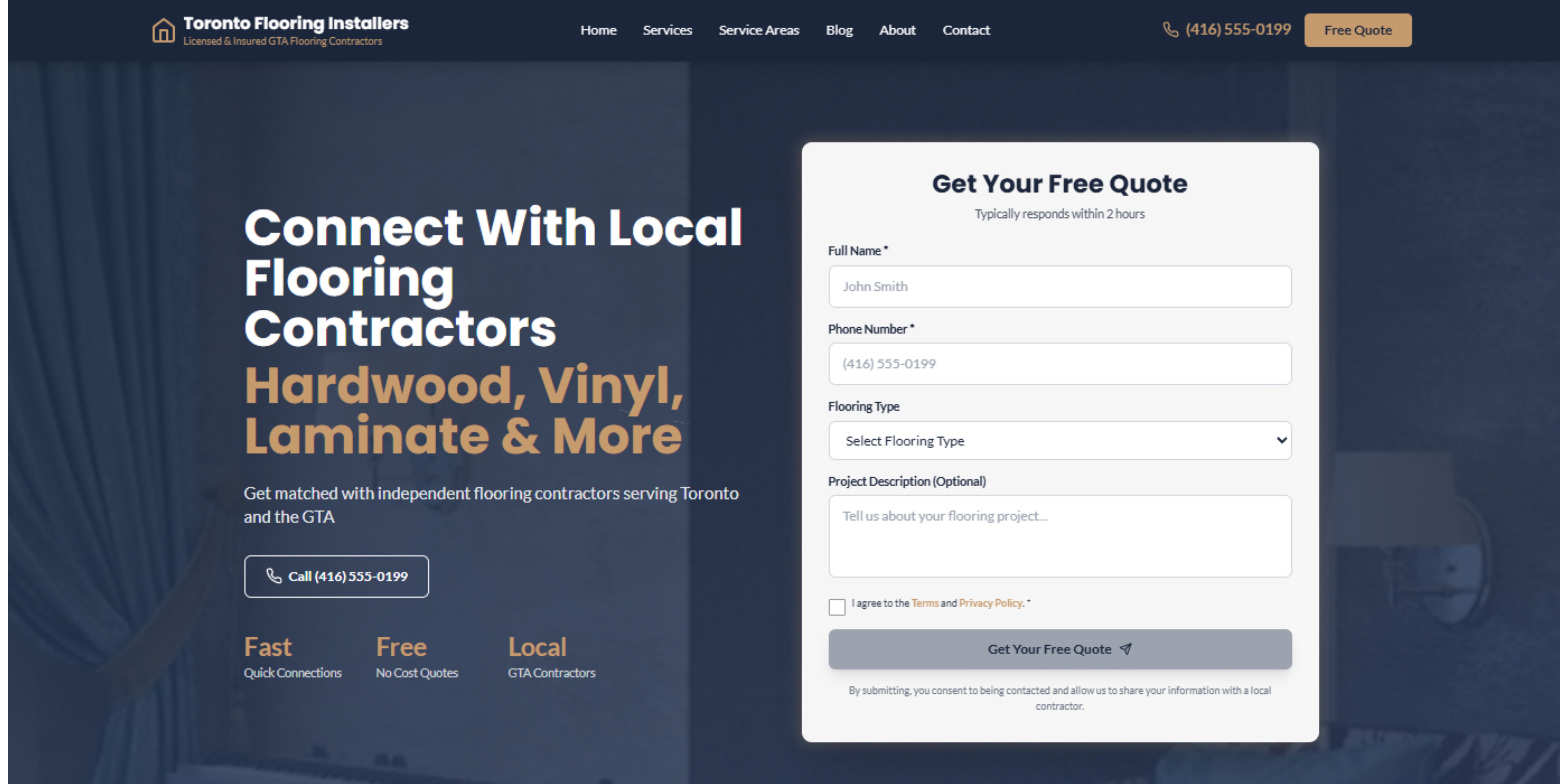Hyper-local website build example showing neighborhood-specific targeting